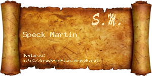 Speck Martin névjegykártya
