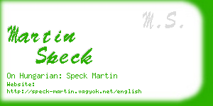 martin speck business card
